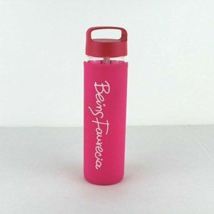 Brand New Reusable Gordon Sinclair Glass Water Bottle With Pink Silicone Sleeve